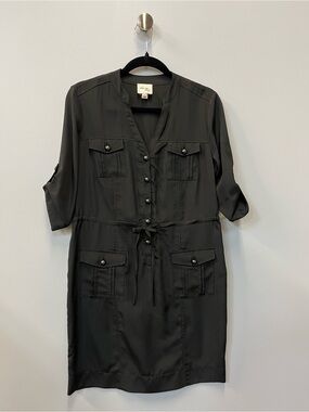 Beige by eci Black Utility Shirt Dress